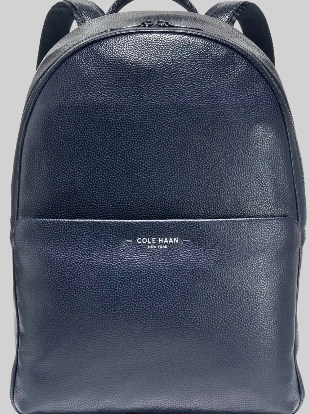 Cole Haan Navy Blue Pebble-Grain Leather Backpack